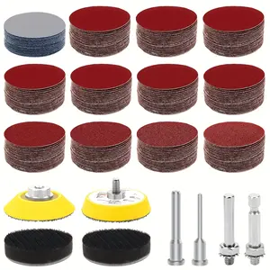 240 Pcs 2 inch Sanding Discs Pad Variety Kit for Drill Grinder Rotary Tools Attachment with 2 Pcs 1/8"&1/4" Shank Backer Plate,Sanding Pads Includes 60-3000 Grit,Tools & Hardware