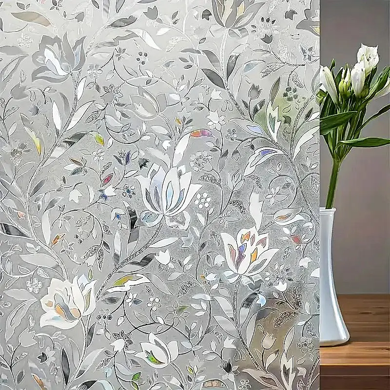 Decorative Window Film Static Cling Privacy Sticker Easy-To-Use Home Decor Enhances Natural Light & Privacy for Windows Window Privacy Films