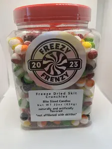 FreezyFrenzy Freeze Dried Skit Crunchies Candy Original Flavor 1.2lb (22oz) Tub Jar Container Freeze Dried Sensation Skit Crunchies