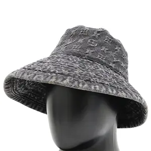 Pre-owned Louis Vuitton Cotton Small Leather Goods Monogram Denim Bucket Hat