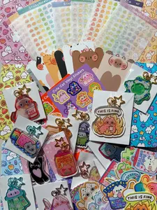 OOPS & Overstock Stationery Bundle - 20 Items Including 5 Bookmarks, 5 Sticker Sheets, 5 Waterproof Vinyl Stickers, 5 Keychains Memo Pads Post It Notes
