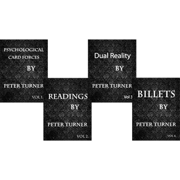 4 Volume Set of Reading, Billets, Dual Reality and Psychological Card Magic Forces by Peter Turner eBook (Download)