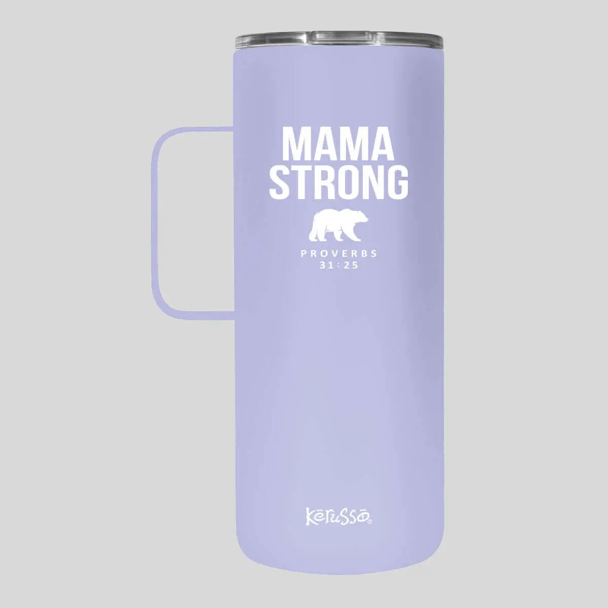 Kerusso 22 oz Stainless Steel Waterproof Vacuum Flask Tumbler Mug - With Convenient Handle, Secure Lid, for Mama Bear Coffee Drink Enthusiasts, Stainless Steel Waterproof Vacuum Flasks, With Handle, Tumbler Mug Vacuum Flasks