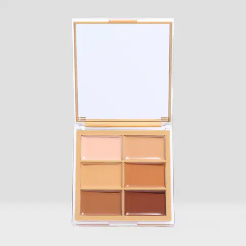 Beauty Creations Sand Snatchural Cosmetic Palette - Buildable Cream Body Contour Palette with Vanilla, Coffee Bean, Beige, Chestnut Shades, Peach, Porcelain Highlighter, 1-2 Shades Lighter Option, for All Skin Types, Ideal Before Setting Makeup