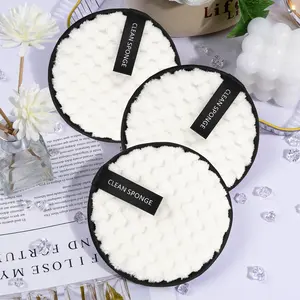 Soft Plush Makeup Remover Cleansing Pads, 3 Counts/set Reusable Facial Cleansing Puff for Daily Use, Multi-use Facial Makeup Removal Tool for Women