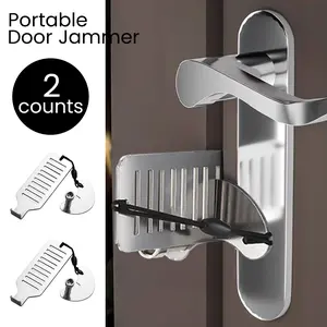 2 Counts of Improved Portable Door Lock, Travel Security Device for Hotels, Apartments | Portable Door Jammer for Travel