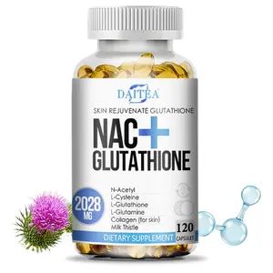 Daitea NAC + Glutathione Health Supplement, Supports Skin Health,Supports Liver Health, 120 Capsules