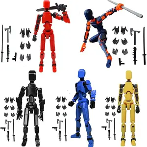 5-piece assembled T13 action figure set — multi-jointed, poseable athletic action figures; suitable for desktop decoration and creative gifts; includes a sticky toy set collectible.
