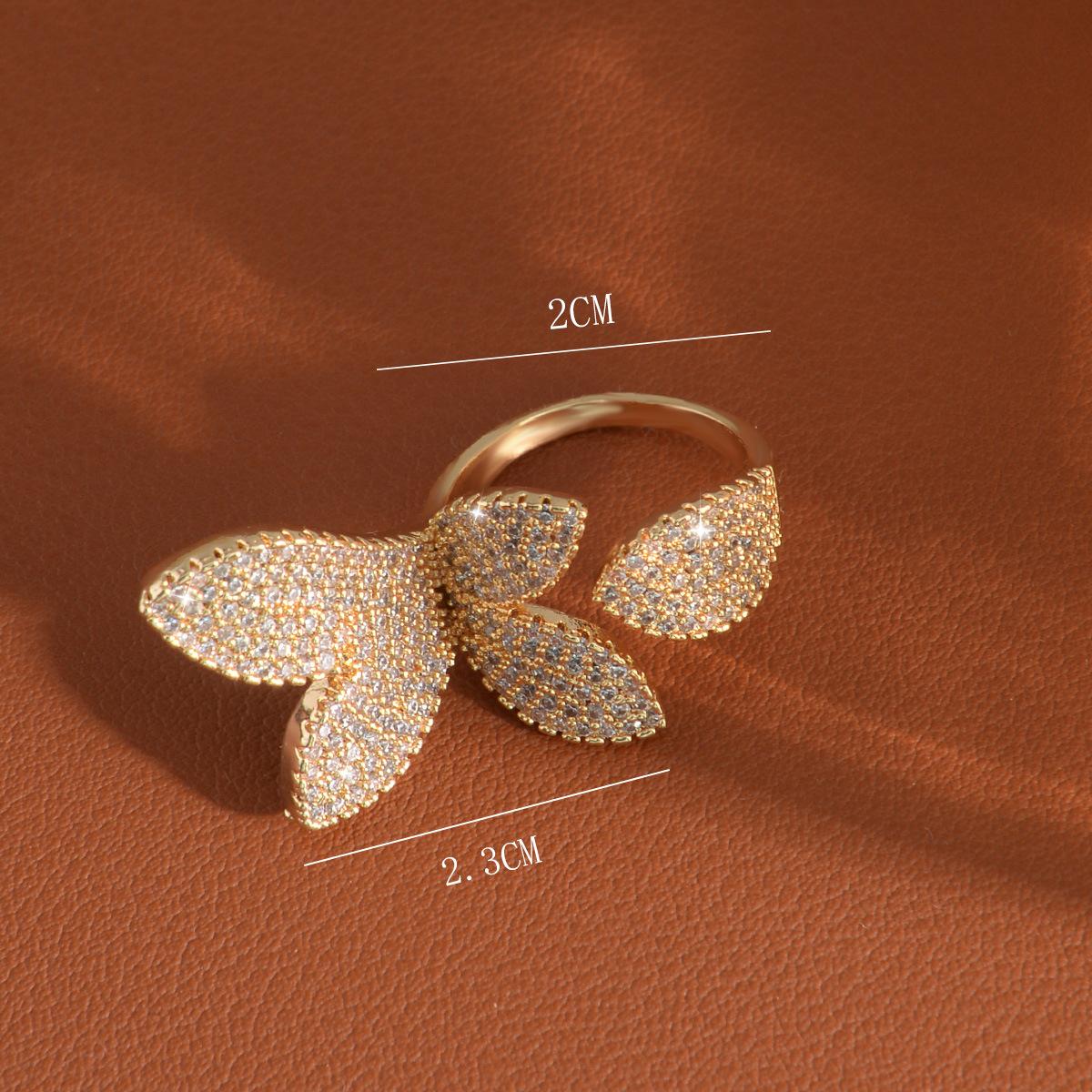 Trending Butterfly Open Statement Ring, Sparkling Bold Adjustable Ring for Women, Viral Aesthetic Accessory, Perfect for Party, Office, Casual Wear, Great Gift for Best Friend, Girlfriend