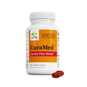Terry Naturally CuraMed Acute Pain Relief 60 Liquid Gels Fast Acting Support Physical Discomfort Curcumin Non GMO
