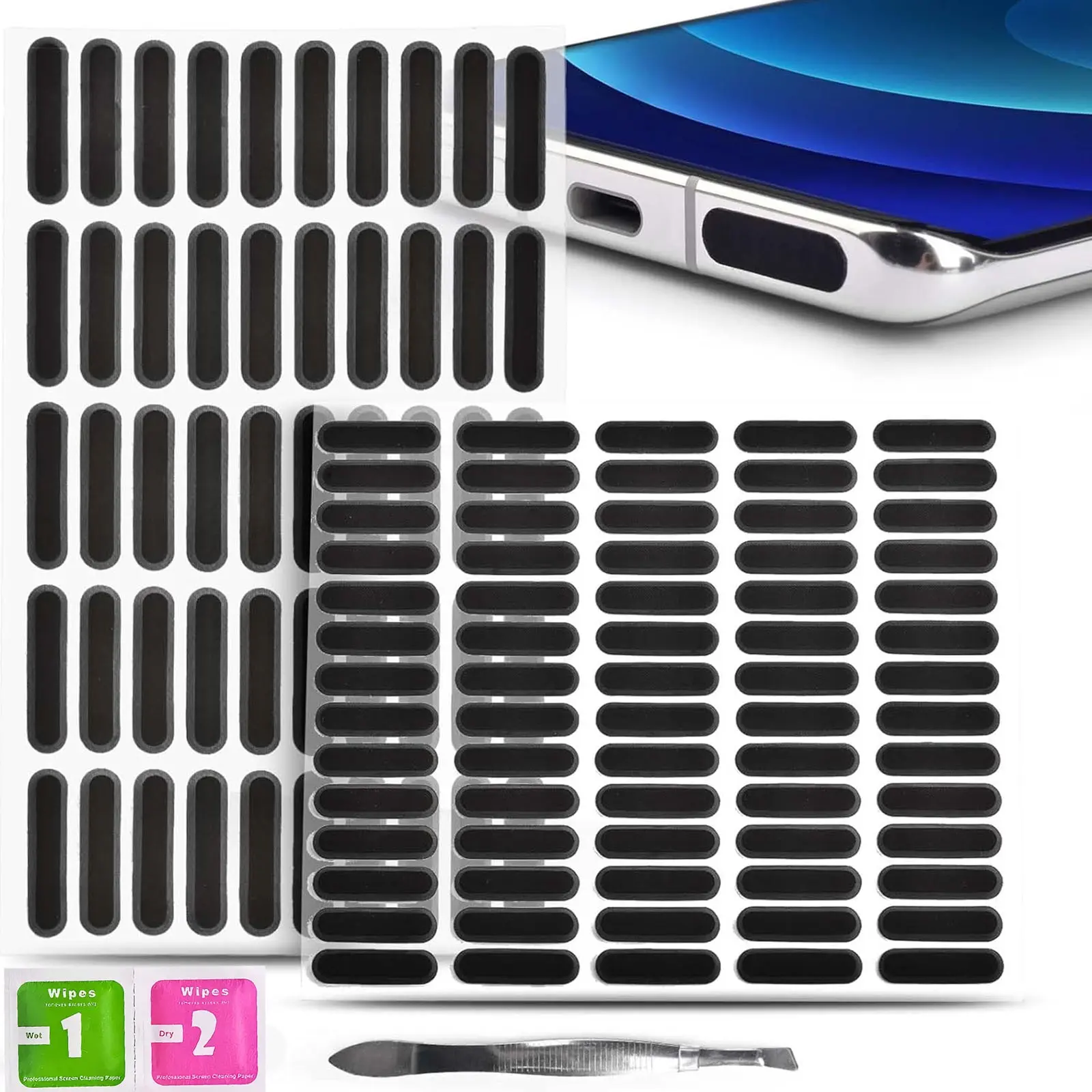 120Pcs Phone Speaker Cover Phone Speaker Dustproof Stickers Phone Speaker Dust Protector Cover Anti Dust Protective Sticker Speaker Dust-Proof Cover Kit Protective Mobile Accessory Accessories Cellphone Smartphone Protection