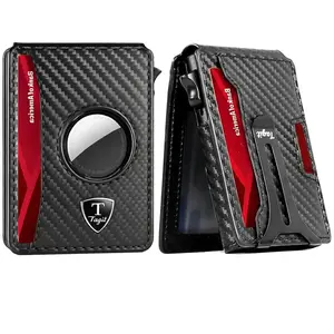 Slim Airtag Bifold Wallet for Men, Minimalist Bifold with Pop-Up Card Holder, RFID Blocking, Premium Gift Box Included | Sleek, Secure & Stylish Everyday Wallet (Airtag Not Included)