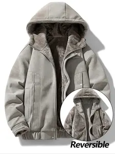 Men's Oversized Reversible Jacket Alert! Two Looks in One, Ultra-Cozy & Baggy Fit – Perfect for Layering, Style Swaps Anytime! Must-Have Streetwear Essential for Winter & Beyond
