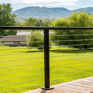 VEVOR 2 Pack Handrail Connectors, Flat Extension Stair Railing Accessories, POM Hand Rail Connector Fittings for Rectangular Cable Railing, Deck Cable Rail System Outdoor, Matte Black, HT-04