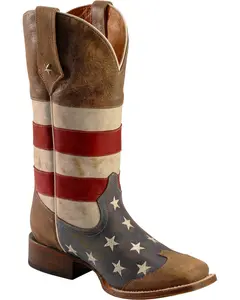 Men's American Flag Western Boot Square Toe - 09-020-7001-0103