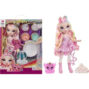 Rainbow High Rainbow Shimmers with Slime – Bella, Pink 11”, Create a Rainbow Fashion Doll, Slime Kit
