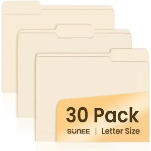 File Folders, 30 Pack Manilla Folders 8.5 x 11, 1/3 Cut Tab for Easy Labeling and Organization, Durable Standard Paper for Home, Office, School Filing