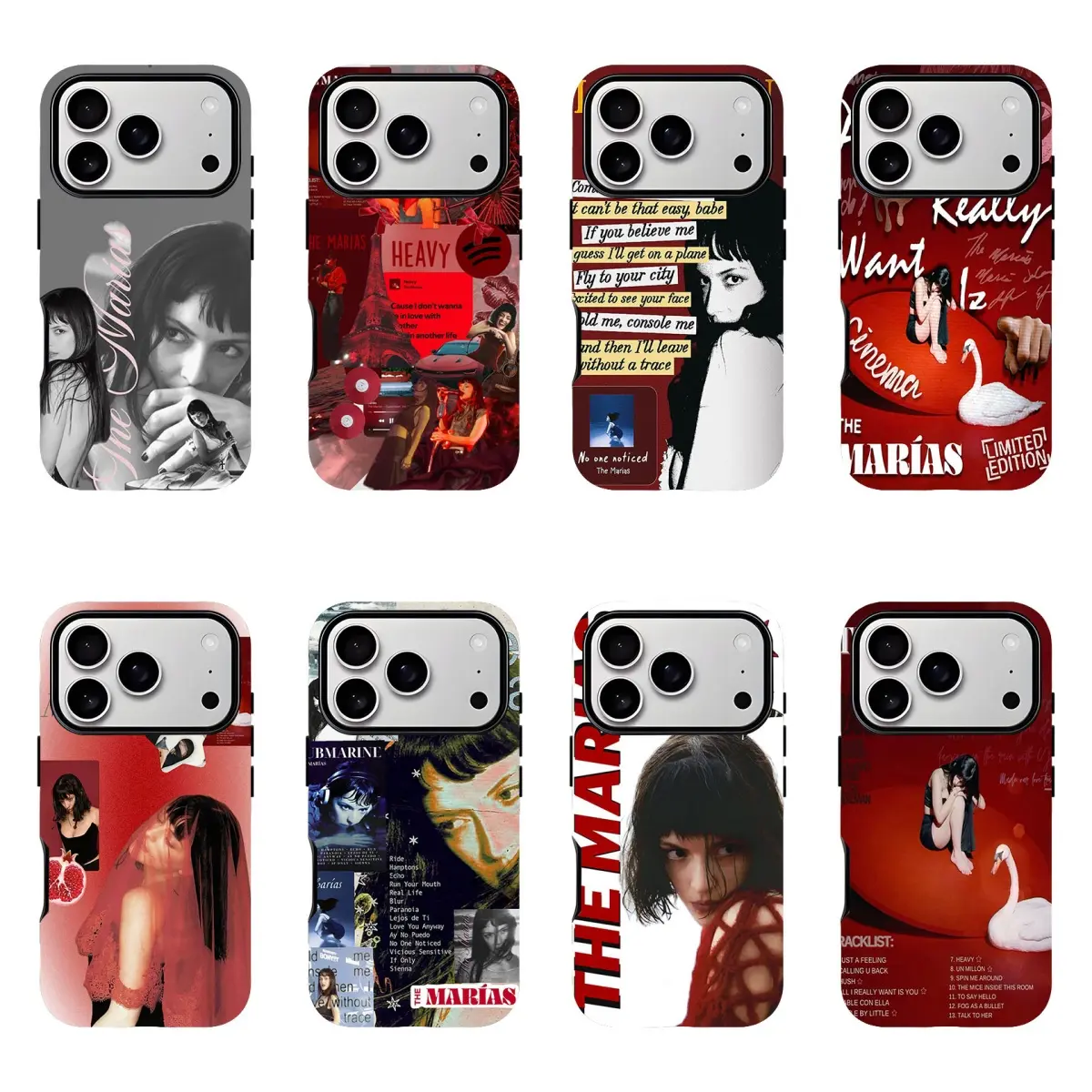 The Marías "Submarine & Cinema" Album Cover Phone Case—compatible with the iPhone 11–17 Pro Max/Plus series and Samsung Galaxy S23– series—makes for an ideal, protective gift for fans and music lovers.