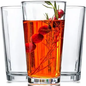 Drinking Glasses Set of 10 16oz Margarita Glass Cups Dishwasher Safe Clear Heavy Base Tall Glasses for Cocktail Beer Water Wine Juice Iced Tea