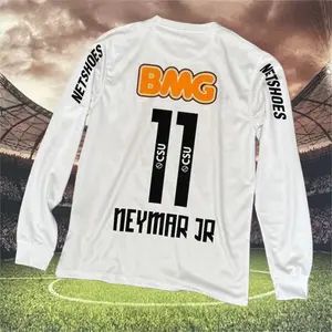 12 13 Santos Home Retro No.11 Neymar Long sleeved Soccer Jersey