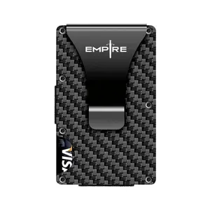 “Empire Carbon Fiber Wallet – Slim, RFID-Blocking, Holds 12 Cards + Money Clip!”