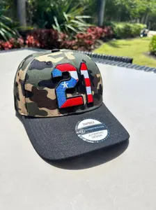TAINOWEARS Puerto Rico Camouflage – PR Embroidery, Adjustable, Puerto Rican Flag