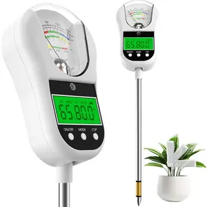 7-in-1 Soil Test Kit, Soil  Meter/pH Meter/Light Intensity/Fertility/Air & Soil Hygrometer Temperature with Large  Display for Garden,Lawn, Farm, Indoor Outdoor -Warm White
