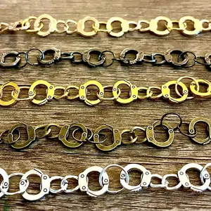 HANDCUFF Hat Chains Gold Silver Brass Yellow Gold and G Metal Rustic Edgy