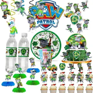 PAW Patrol Birthday Party Decoration Plastic Plate Napkin Stickers Cartoon Dog Latex Balloons Cake Topper Decors Event Supplies