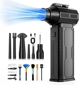 Compressed Air Duster 130000RPM Cordless Electric Air Blower with 8000mAh Rechargeable Battery 4 Speed Adjustable Cleaner for Keyboard Computer Car Interior Home Dust Removal