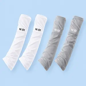2-Pairs Set Polyamide Ice Silk Arm Sleeves, Anti-UV Sun Protection Cooling Arm Covers, UV Insulation Sleeves for Driving and Cycling