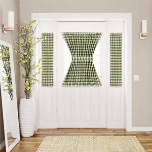 Achim BC54X40SG6 54 x 40 in. Polyester Light Filtering Buffalo Check Rod Pocket Curtain Panel, Sage