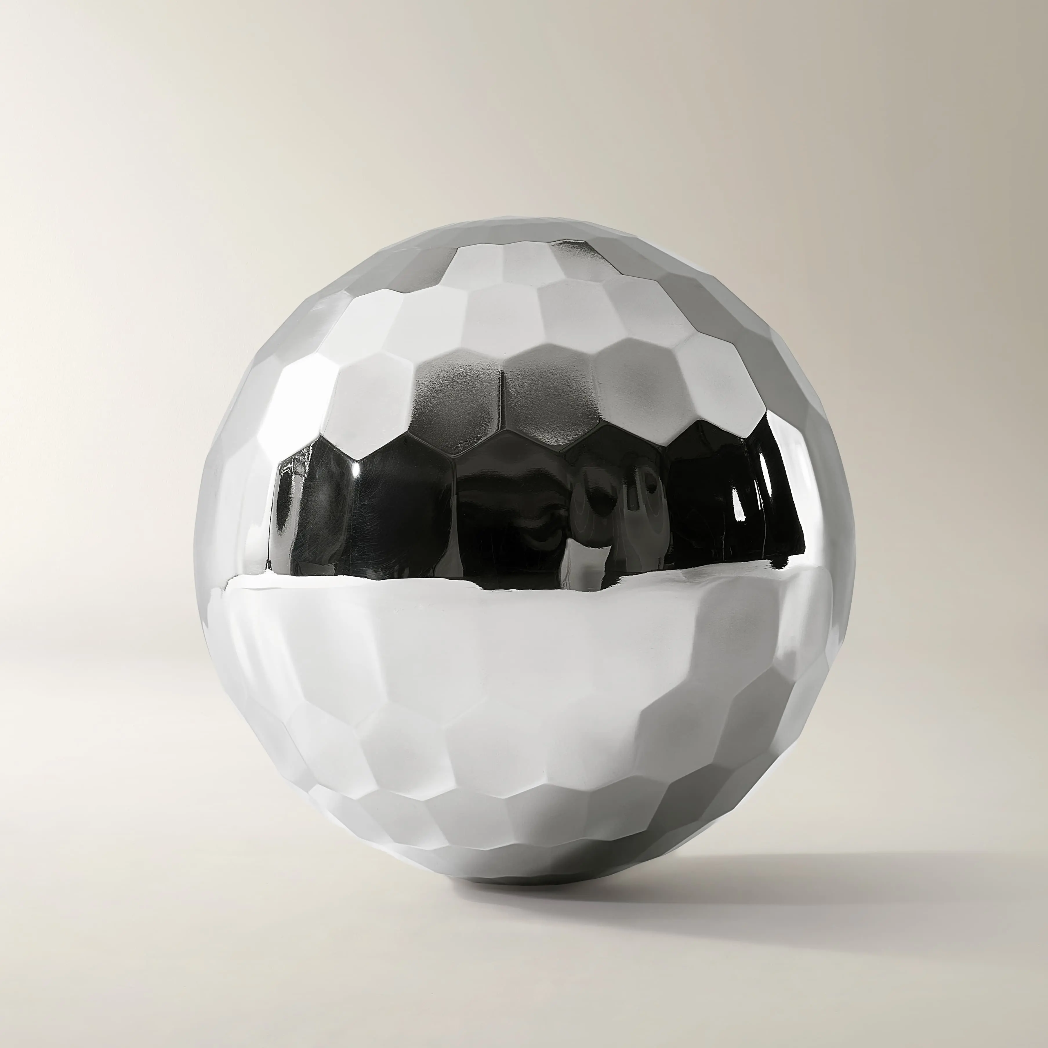 Z Gallerie Disco Chrome-Polished Stainless Steel Geometric Sphere Statue, 9.75"diameter x 9.75"h Polished Metal Decoration, Minimalist Faceted Home Decor Ornament, Modern Living Room Decor Shelf Display Accent