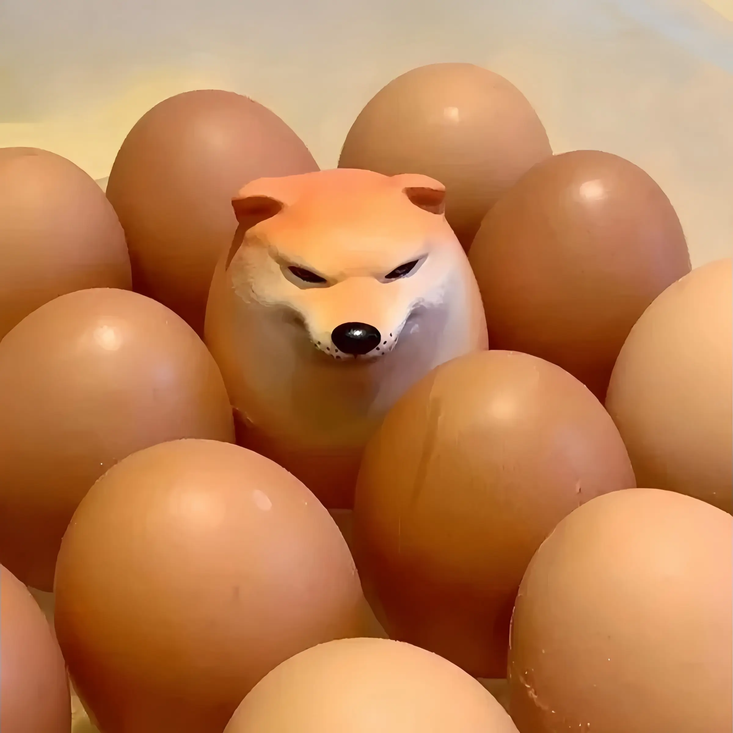 Creative Realistic Egg Shape PVC Desktop Decoration Creative Ornament Dog and Egg Alliance Home Office Fun Christmas Gift Baby Shower Party Present Cute Collectible Figurines Pvc Collectible Statue