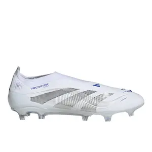 adidas Mens Predator Elite Laceless Firm Ground Soccer Cleats  - Silver, White