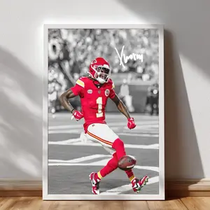 Xavier Worthy Kansas City Chiefs Art Print Chiefs Football Decor Sports Poster, Office & Fan Decor, Gift For Fan