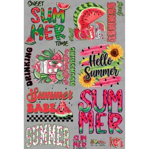 Sweet Summertime Mini DTF Transfer Gang Sheet 24.5" wide x 36" long Direct To Film