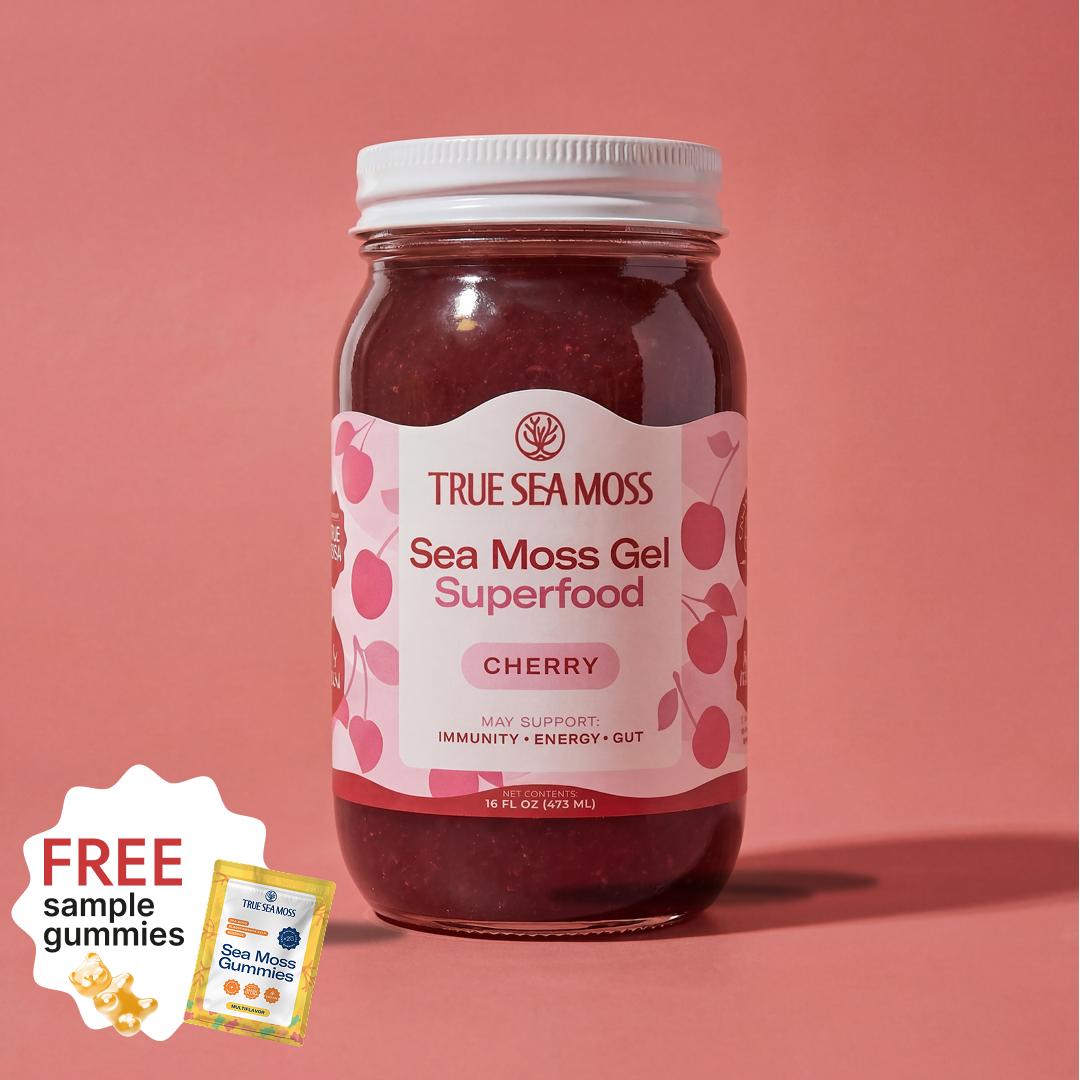 True Sea Moss Cherry Irish Sea Moss Gel – Rich in Essential Minerals & Vitamins – supports overall vitality