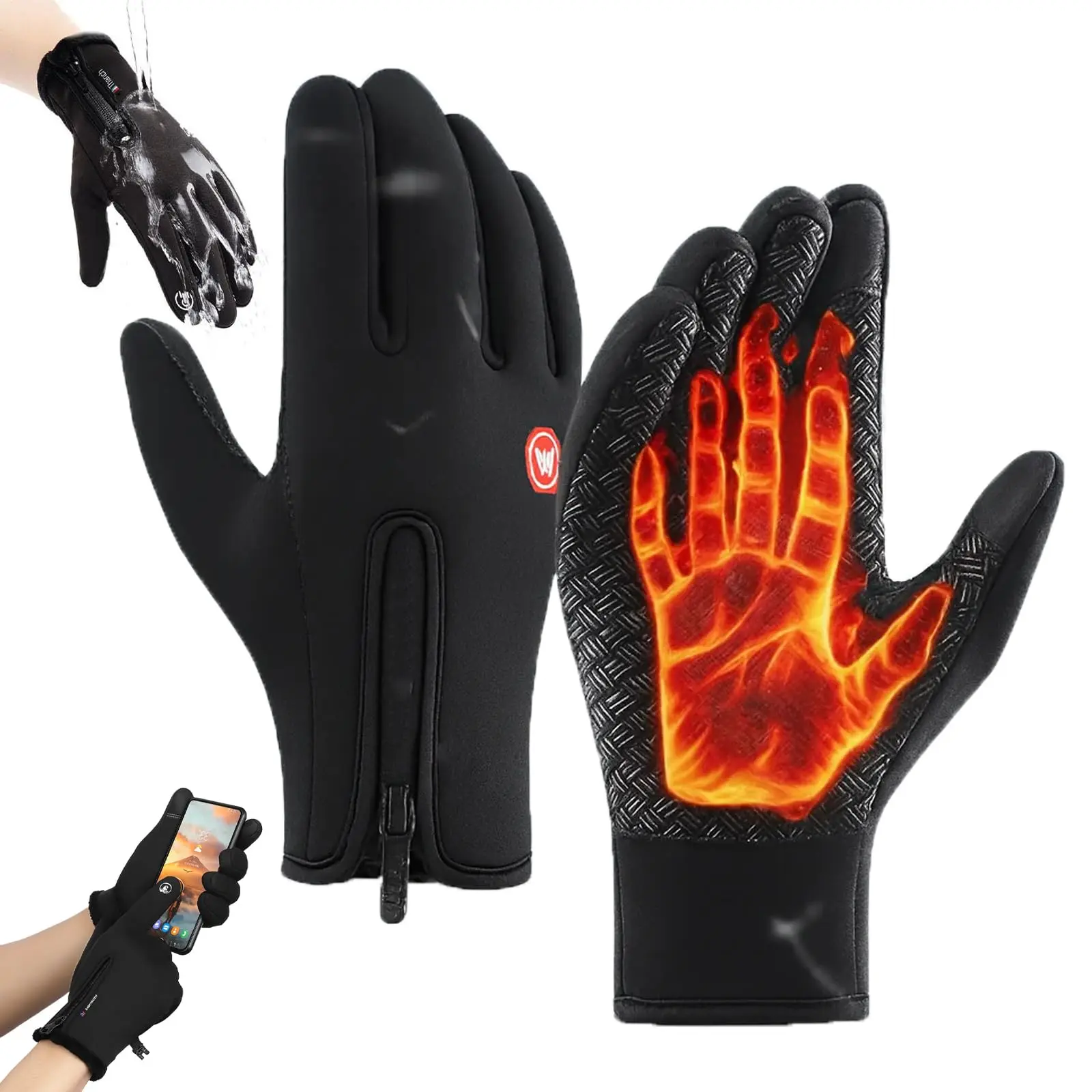 Men's & Women's Outdoor Thermal Gloves - Waterproof, Windproof Full-Finger, Cold Weather Protective Gloves for Winter Sports & Daily Use, Gloves For Cold Weather