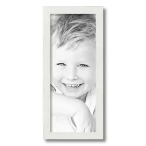 ArtToFrames 8" x 20" White Picture Frame, 8x20 inch White MDF Poster Frame (WOM-3930)
