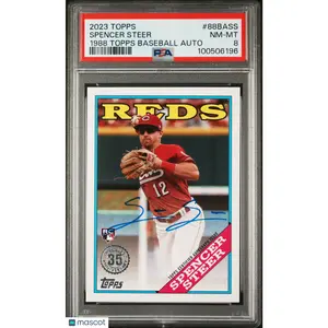 2023 Topps 1988 Topps Baseball Autographs Spencer Steer #88BASS PSA 8