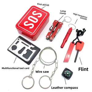 6-in-1 Survival Equipment Emergency survival kit Outdoor Camping Tools self defense camp SOS equipment for outdoor tourism tool