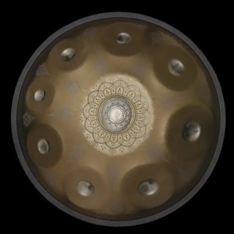 9 and 12 Note Handpans in GOLD + Silver Dimple Mandala | Generation 4s