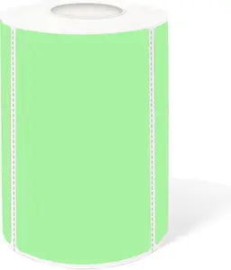 23 Inch Green Removable Thermal Labels,Self-Adhesive Square Direct Thermal Labels,300 Sheets per Roll with Perforated Lines