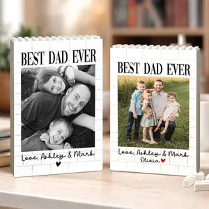 Personalized Dad Picture Brick Puzzle, Custom Photo Building Block,  Father's Day Gift for Dad from Kids