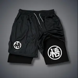 Dragon Ball DBZ 80s 90s summer men shorts for men jorts outfit men graphic shorts Double-layer sports shorts Comfortable short shorts summer