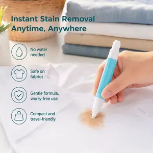 1 Count, Portable No-Wash Fabric Stain Remover Pen, Dual Tip Design for Cotton Linen Synthetic Clothing Stain Removal
