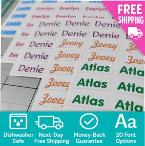 Waterproof Back to School Labels | Dishwasher Safe Stickers for School Supplies | Personalized School Supply Name Labels