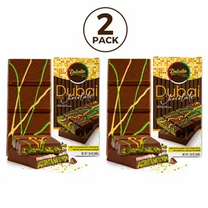 Dolcella - Dubai Milk Chocolate Pistachio Kadayıf Bar 7.05 oz (200g)-2 PACK