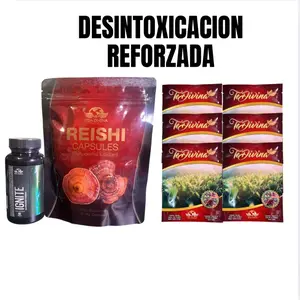 Desintoxicacion Reforzada  Té Divina + Ignite+ Reishi Capsules - Herbal Beverage for Natural Relief - Tea, Fruit Drink Energy Healthcare Supplement  Fitness Dietary Edible